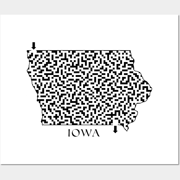 State of Iowa Maze Wall Art by gorff